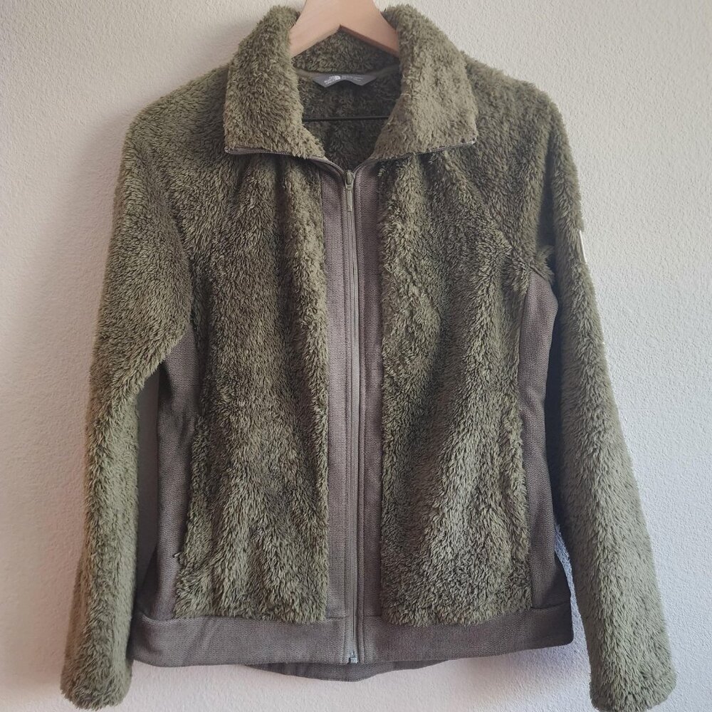 North Face Jacket Womens Small Furry Full Zip High Pile Sherpa Fleece Winter
